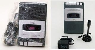 RCA SHOEBOX CASSETTE PLAYER VOICE TAPE RECORDER + MICROPHONE + AC