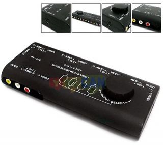 Way Audio Video AV RCA Switch Splitter with AV Cable