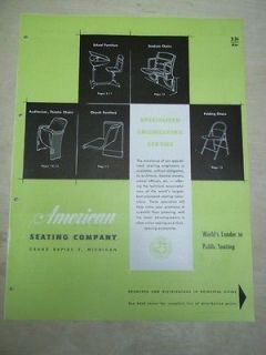 Seating Company Brochure~School&Church Furniture/Chairs~Catalog