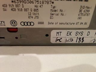 Audi A4/A6/A8/Q7 MMI Multimedia Interface Navigation DVD Player Unit