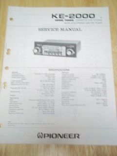 Service Manual~KE 2000 Super Tuner Cassette Radio~Original ~Repair