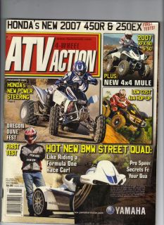 WHEEL ATV ACTION NOVEMBER 2006 ISSUE HONDAS NEW POWER STEERING BMW