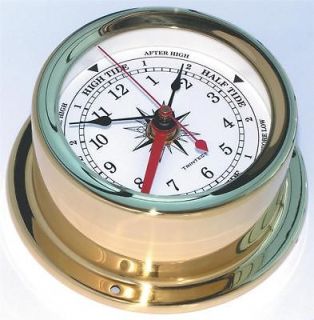 NEW TRINTEC SOLID BRASS TIDE & TIME INDICATOR CLOCK #EUR 02