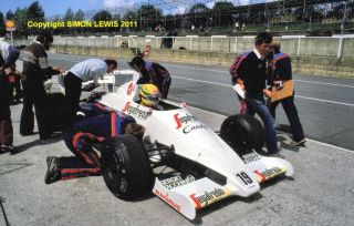 AYRTON SENNA Toleman TG184 Hart Turbo. Brands Test 1984