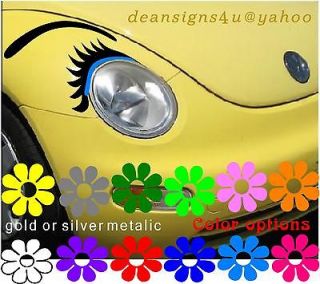 eyeLASHES & eyeBROWS w BLUE eyeLiner set car auto round headlight auto