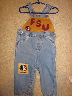 Custom Decorated Florida State University Football Overalls 12 18 mos