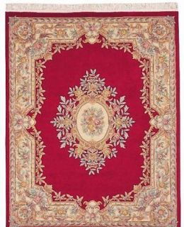 FT ROUND HAND KNOTTED ORIENTAL RUG CHINESE AUBUSSON RED