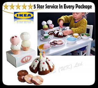 IKEA DUKTIG Childs 18 piece Dessert Set Cake & Ice Cream Pretend Play