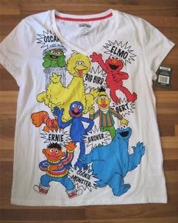 SESAME STREET GANG Big Bird Elmo & More ~ Womens Tee Shirt ~ L Large