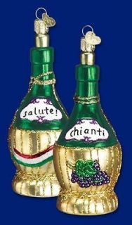 Chianti wine bottle Glass Mercks Old World Christmas Ornament food