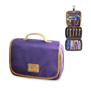LYCEEM Large Capacity Purple Travel Hanging Toiletry Makeup Bag