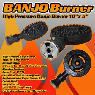 10 x 5 Banjo Burner Replacement Gas Part Cast Iron Bayou BBQ BEER