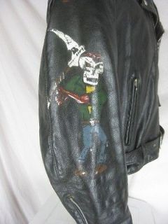 Vintage 50s EXCELLED Leather PAINTED Motorcycle jacket