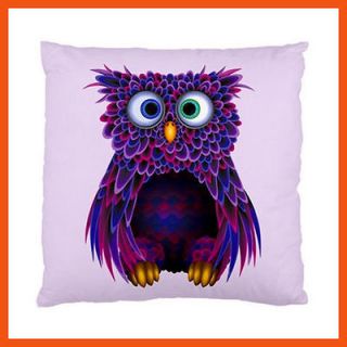 NeW~PURPLE OWL on LILAC BASE SCATTER CUSHION CASE/COVER~BED LOUNGE