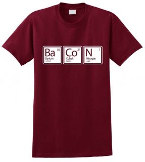 Bacon Periodic Table T Shirt Funny Many Colors College High School