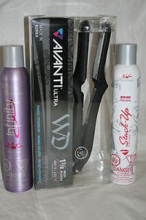 Avanti Wet/Dry 1 3/8 Flat Iron & White Sands Hair Spray Combo