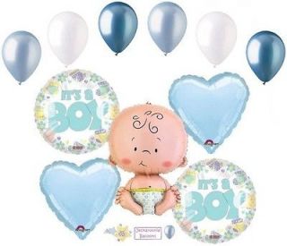 Lot Its a Boy Balloon Bouquet Decoration Baby Welcome Home Shower Born