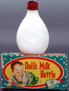Vintage DOLL BABY MILK BOTTLE OSATO JAPAN GLASS MINATURE TOY IN BOX