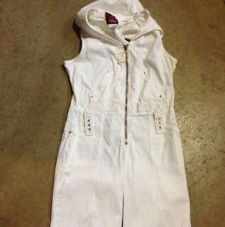 Baby Phat Large White Jumpsuit Romper Hooded Catsuit