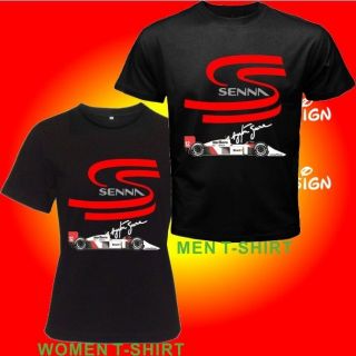 New Ayrton Senna F1 Formula One Legend Black T shirt