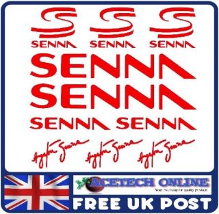 Ayrton Senna Formula 1 Vinyl Sticker Decals Kit 03 FREE POST UK