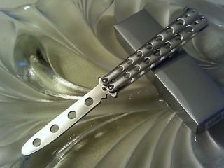 Silver Butterfly Trainer Knife Unsharpened 440 SS W Aluminum Handles 9