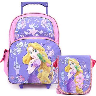 Tangled Rapunzel Roller School Backpack Lunch Bag 16 Large Set w/ Pet