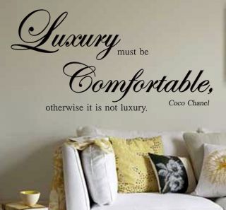 be comfortable Coco Chanel WALL QUOTE wall art STICKER XXXL N48