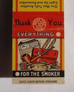 1930s? Matchbook Excise Tax Bryans News & Cigar Stand Mall Hotel