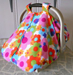 Warm Fleece Baby Car Seat Carrier Canopy Cover Retro Flowers, FREE