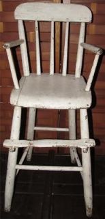 Vintage Primitive Chippy Wooden High Chair Yard Garden Decor