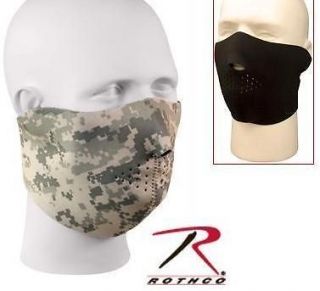 New Cold Weather Reversible Army Digital/Black Neoprene Half Face Mask