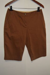TOMMY BAHAMA WOMENS 6 CROPPED PANTS COPPER BROWN FLAT FRONT COTTON