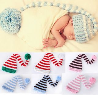 1pc Girl Boy Newborn Baby Santa Christmas XMas Crochet Hat Cap Beanie