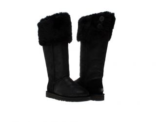UGG Australia Over The Knee Bailey Button Black Womens Winter Boots
