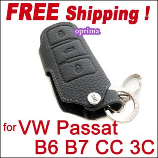 Car Key Cover Case Chains Bag for VW Passat B6 B7 CC 3C Cuero tapa de
