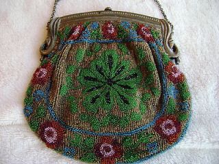 Vintage French Beaded Purse Bag Pocketbook from Paris 1920s era