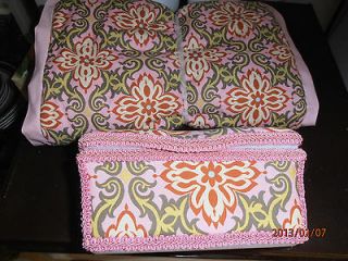 New 2pc Baby Shower Gift Pink Print Fabric Stroller Liner/Wipes