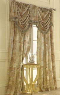 CROSCILL BARSTOW PRINTED SHEER PANEL OR SCARF VALANCE