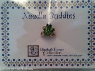 Elizabeth Turner Frog with Green Rhinestones Needle Buddies Magnet