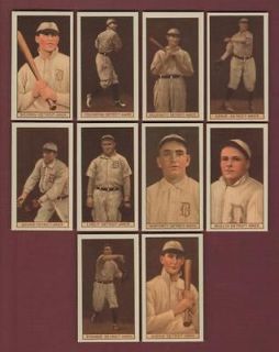 1912 Brown Background T207 DETROIT TIGERS Team Set REPRINT (all 10