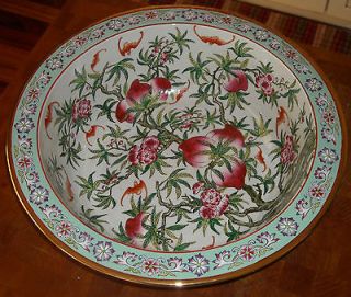 Late 19th Century Chinese Famille Rose Enameled Porcelain Wash Basin