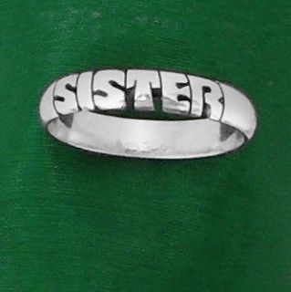 SISTER STERLING SILVER RING ANY SIZE.SIS NAME BAND