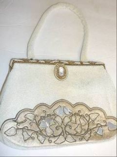 Vintage George Baring Beaded Clutch Handbag W/ CAMEOS Made in France
