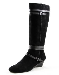 Bandolino ABRIELLE Wedge Tall Boots BLACK 10 M   Womens Shoes $159