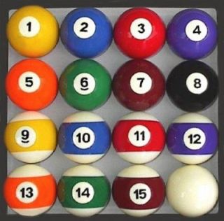 Traditional Style Pool Table Billiard Ball Set Regulation 2 1/4 6
