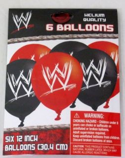 pack WWE Logo Black Red 12 inch Party Balloons New