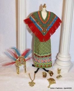 Barbie Doll & Friends Ancient Mexico Dress Costume Fashion Set ONLY