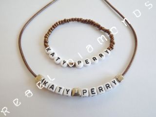 POPSTAR inspired necklace & bracelet set or personalise with any name