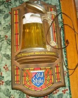VINTAGE HEILEMANS OLD STYLE WORKING LIGHTED BUBBLING BEER SIGN